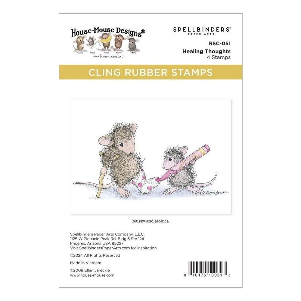 House‎ Mouse Cling Rubber Stamp-Healing Thoughts
